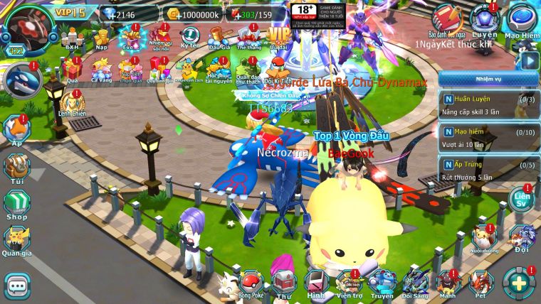 Mã : #TTS6683 - S1491 - V15 - BXH : 11PK - Zygarde Flare Dynamax Ho-oh CHD Giratina CH Zygarde Bc Pr dialga Bc Nhiều Pet HT