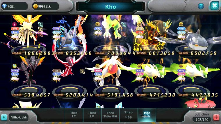 Mã : #TTS6687 - S1392 - V11 - Ho-oh Dnm Unvoa Thần gio Bá Chủ Qvld Qvbc Cặp Lati Bc