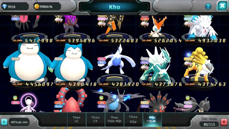 Mã : #TTS6698 - S1179 - BXH : 26 - V15 - Diancie & Palkia CH Vua Kiếm Bc Ho-oh Dnm Nhiều Pet HT