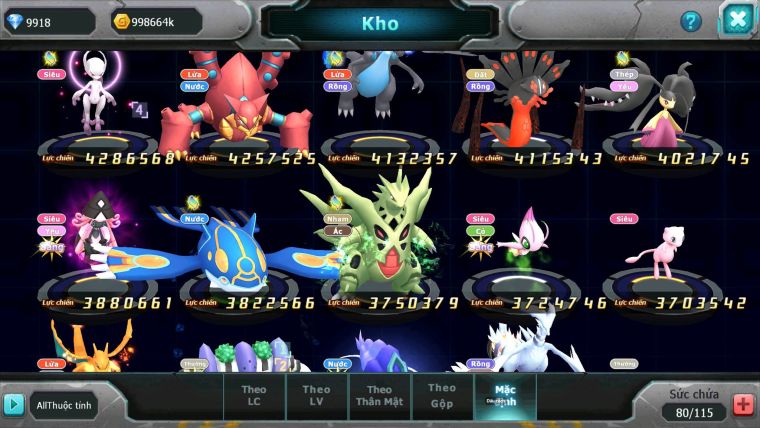 Mã : #TTS6698 - S1179 - BXH : 26 - V15 - Diancie & Palkia CH Vua Kiếm Bc Ho-oh Dnm Nhiều Pet HT