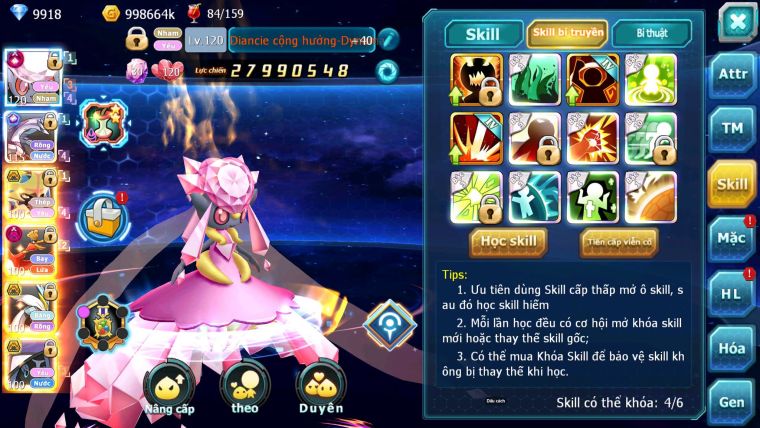 Mã : #TTS6698 - S1179 - BXH : 26 - V15 - Diancie & Palkia CH Vua Kiếm Bc Ho-oh Dnm Nhiều Pet HT