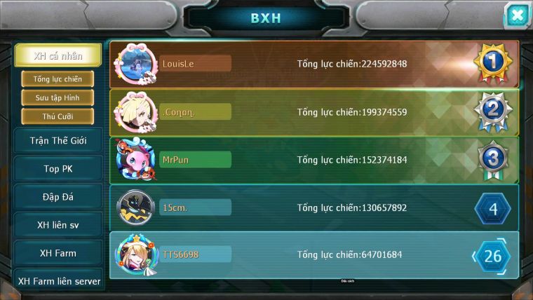 Mã : #TTS6698 - S1179 - BXH : 26 - V15 - Diancie & Palkia CH Vua Kiếm Bc Ho-oh Dnm Nhiều Pet HT