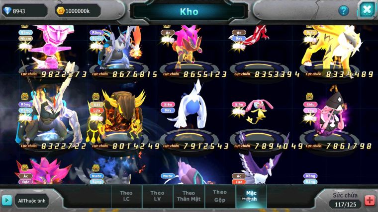 Mã : #TTS6703 - S890 - V13 - BXH : 10 - Ho-oh & Diancie CHD Palkia CH Rayquaza Bc Nhiều Pet Huyền Thoại