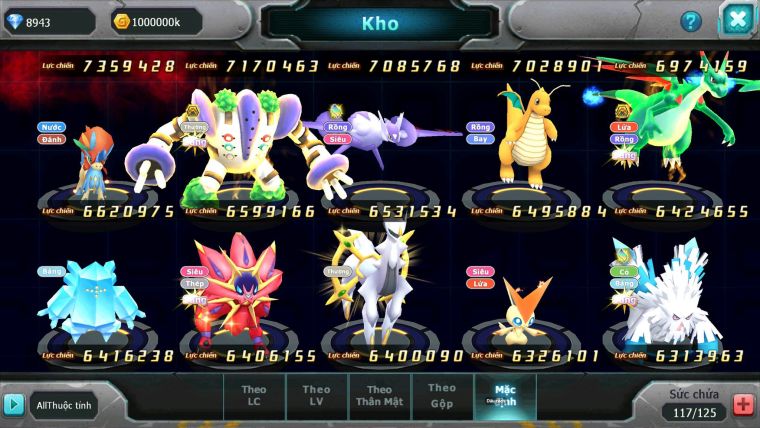 Mã : #TTS6703 - S890 - V13 - BXH : 10 - Ho-oh & Diancie CHD Palkia CH Rayquaza Bc Nhiều Pet Huyền Thoại