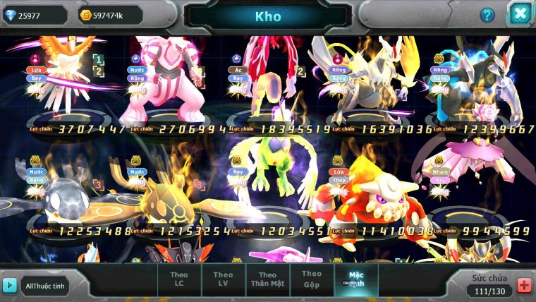 Mã : #TTS6709 - S1155 - V13 - 26K KC - BXH : 15 -Ho-oh  CHD Yvetal &Palkia CH Nhiều Pet Ht Bc