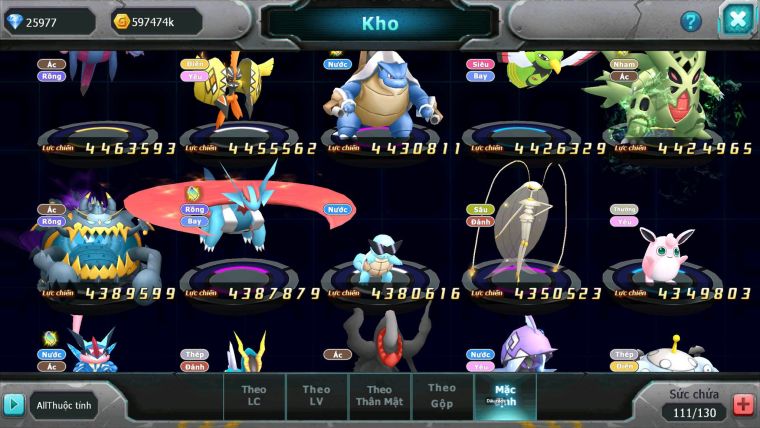 Mã : #TTS6709 - S1155 - V13 - 26K KC - BXH : 15 -Ho-oh  CHD Yvetal &Palkia CH Nhiều Pet Ht Bc