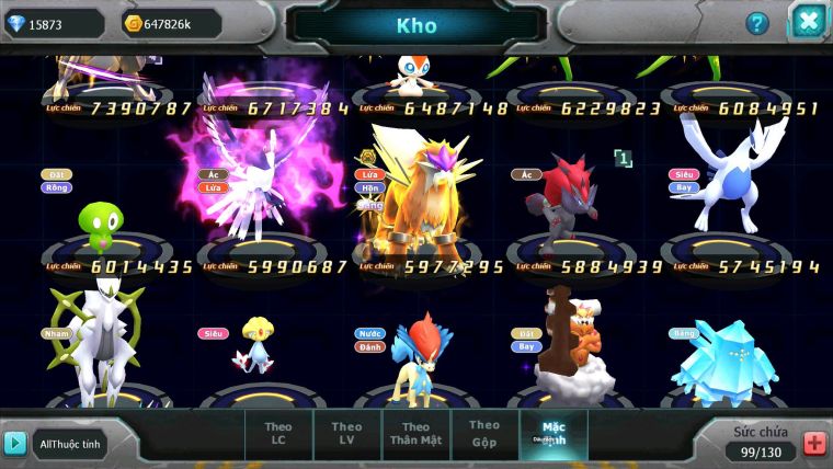 Mã : #TTS6722 - S1155 - BXH : 12 - 15K8 Kc Ho-oh CHD Palkia & Yvetal CH Black Cặp Cá Bc Nhiều Pet HT