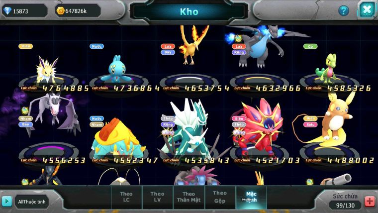 Mã : #TTS6722 - S1155 - BXH : 12 - 15K8 Kc Ho-oh CHD Palkia & Yvetal CH Black Cặp Cá Bc Nhiều Pet HT