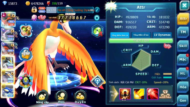 Mã : #TTS6722 - S1155 - BXH : 12 - 15K8 Kc Ho-oh CHD Palkia & Yvetal CH Black Cặp Cá Bc Nhiều Pet HT