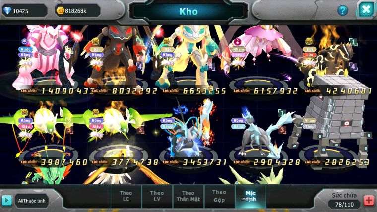 Mã : #TTS6727 - S1458 - V14 - BXH : 50 - Cưỡi Pikachu Palkia CH Zflare Bá chủ Z100 Bc Diancie Bc Dnm Nhiều Pet HT