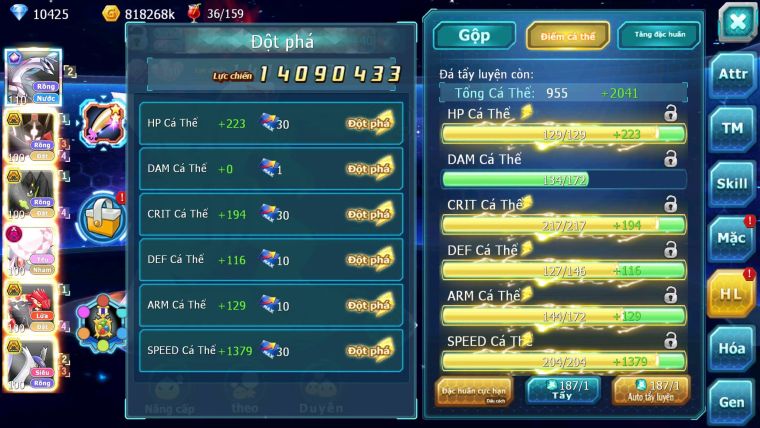Mã : #TTS6727 - S1458 - V14 - BXH : 50 - Cưỡi Pikachu Palkia CH Zflare Bá chủ Z100 Bc Diancie Bc Dnm Nhiều Pet HT