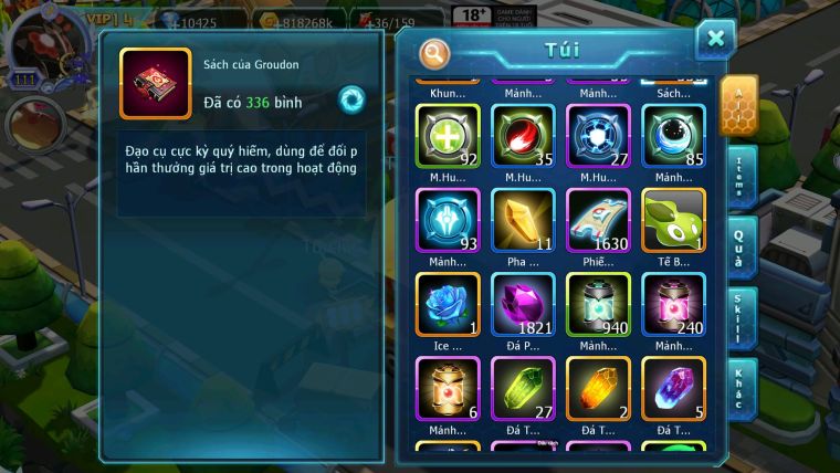 Mã : #TTS6727 - S1458 - V14 - BXH : 50 - Cưỡi Pikachu Palkia CH Zflare Bá chủ Z100 Bc Diancie Bc Dnm Nhiều Pet HT