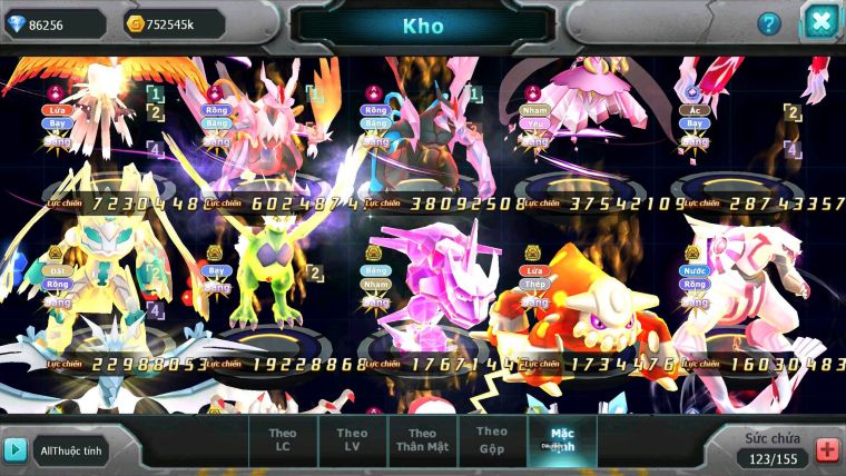 Mã : #TTS6728 - S650 - V15 - 6K6 Sách -BXH: 3 - Ho-oh WB Diancie CHD Yvetal & Lugia CH Nhiều Pet HT