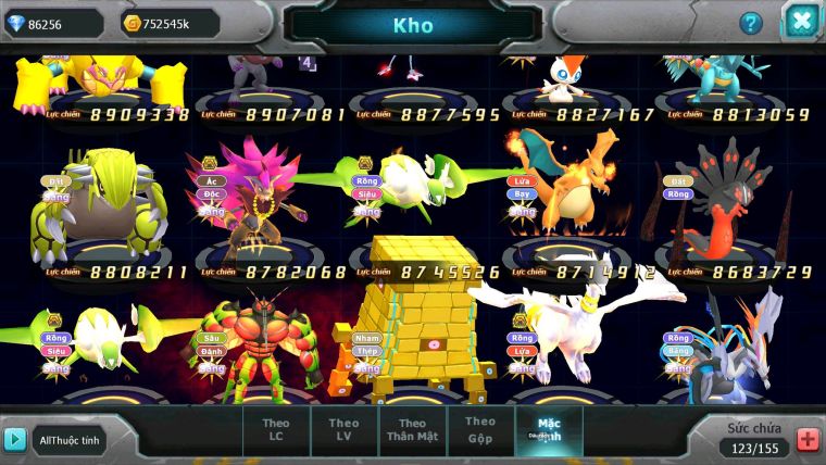 Mã : #TTS6728 - S650 - V15 - 6K6 Sách -BXH: 3 - Ho-oh WB Diancie CHD Yvetal & Lugia CH Nhiều Pet HT