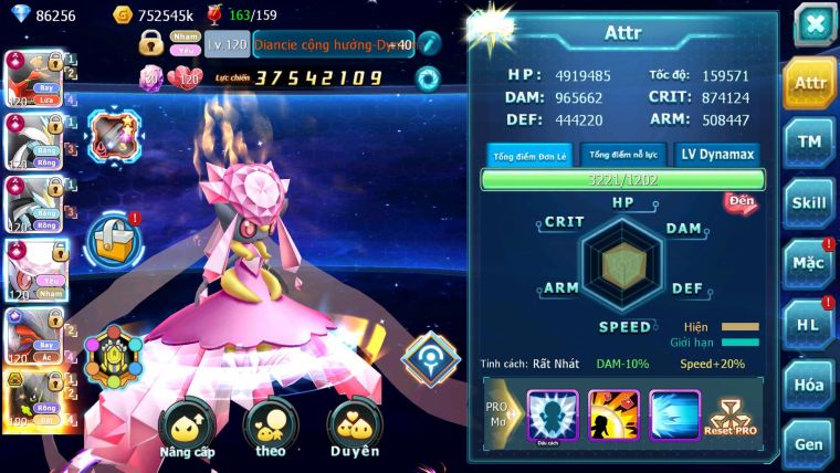 Mã : #TTS6728 - S650 - V15 - 6K6 Sách -BXH: 3 - Ho-oh WB Diancie CHD Yvetal & Lugia CH Nhiều Pet HT