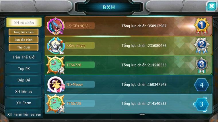 Mã : #TTS6728 - S650 - V15 - 6K6 Sách -BXH: 3 - Ho-oh WB Diancie CHD Yvetal & Lugia CH Nhiều Pet HT