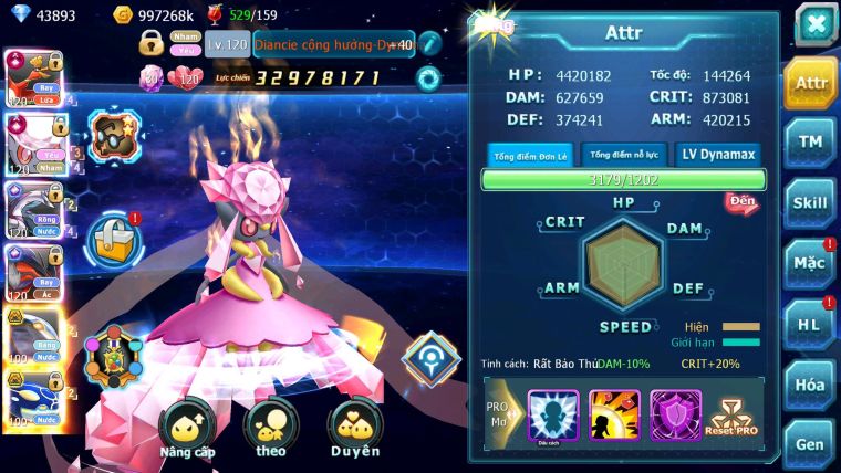 Mã : #TTS6735 - S905 - V13 - Ho-oh &Diancie CHD Palkia & Yvetal CH Nhiều Pet HT Bc