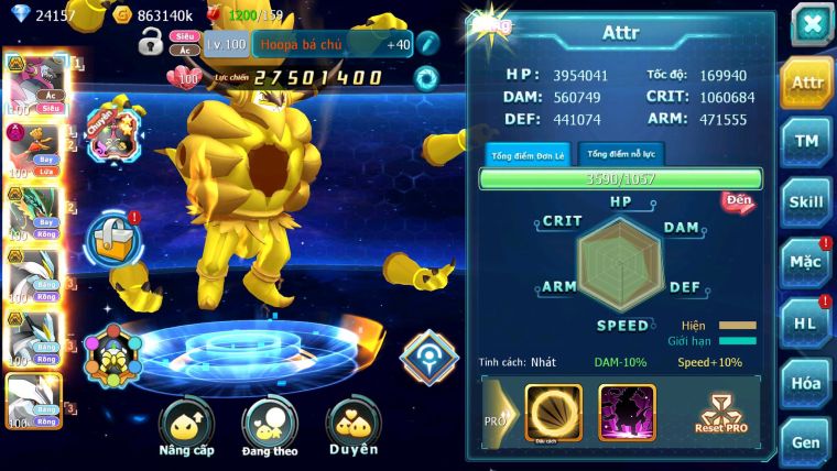 Mã : #TTS6748 - S189 - V14 - 24K KC - BXH:26 - Hoopa Bá Chủ Ho-h Dnm Ray bc Unvoa WB Bc Nhiều Pet HT