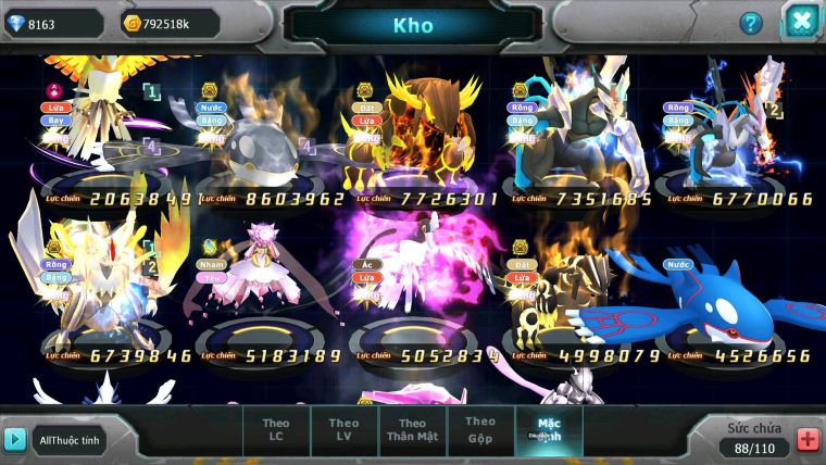 Mã : #TTS6747 - S1292 - V8 - BXH : 49 - Ho-oh Dnm Qvbc bc Qvld Bc Groudon Bc Unvoa WB Bc