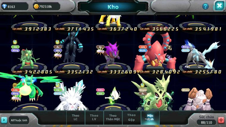 Mã : #TTS6747 - S1292 - V8 - BXH : 49 - Ho-oh Dnm Qvbc bc Qvld Bc Groudon Bc Unvoa WB Bc