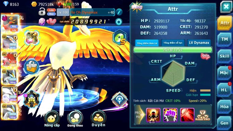 Mã : #TTS6747 - S1292 - V8 - BXH : 49 - Ho-oh Dnm Qvbc bc Qvld Bc Groudon Bc Unvoa WB Bc