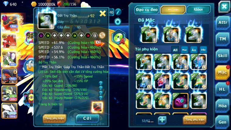 Mã : #TTS6743 - S1660 - V8 - Ho-oh Dnm Qvld Bc Thần Gio bc Unvoa Yvetal Nhiều Pet HT