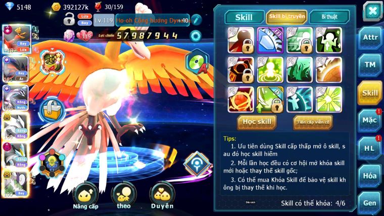 Mã : #TTS6758 - S1253 - V14 - BXH : 3- Ho-oh CHD Yvetal & Palkia CH Unvoa Bc WB Dynamax Nhiều Pet HT