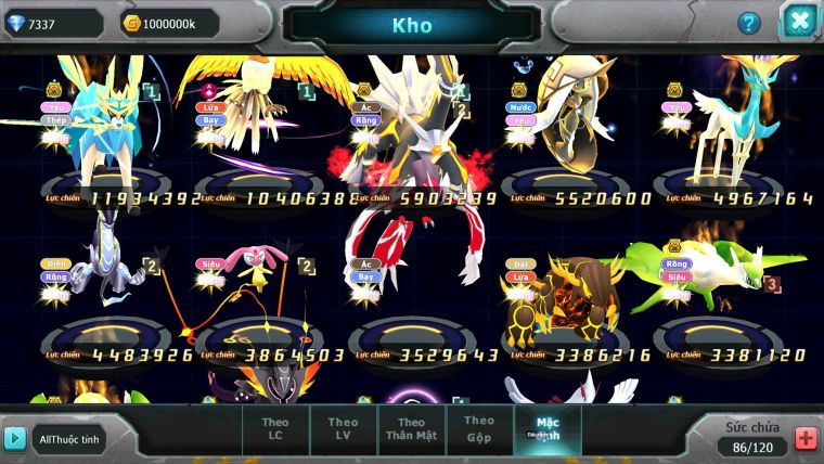 Mã : #TTS6756 - S1803 - V15 - BXH : 44 - Vua Kiếm Bc Ho-oh Dnm Pr Digla Bc Miraidon + 100M Bc Nhiều Pet Ht