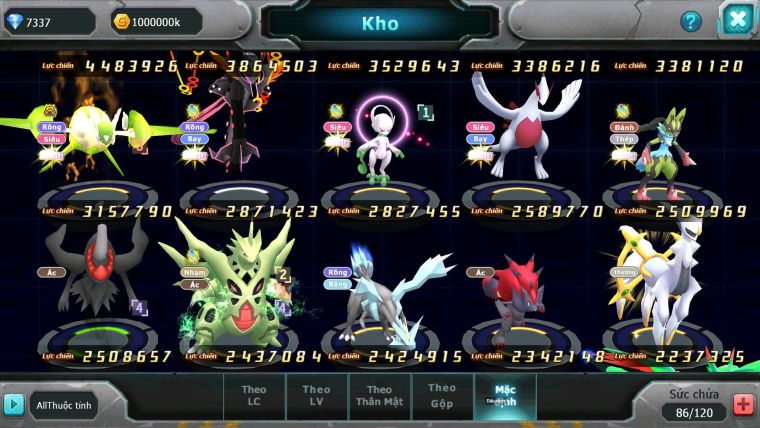 Mã : #TTS6756 - S1803 - V15 - BXH : 44 - Vua Kiếm Bc Ho-oh Dnm Pr Digla Bc Miraidon + 100M Bc Nhiều Pet Ht