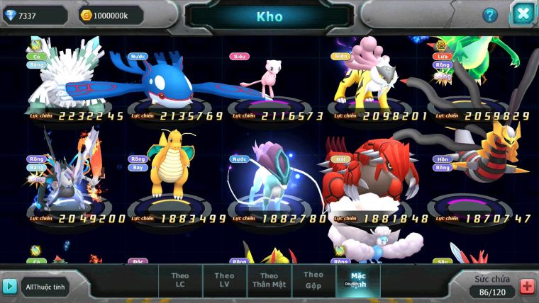 Mã : #TTS6756 - S1803 - V15 - BXH : 44 - Vua Kiếm Bc Ho-oh Dnm Pr Digla Bc Miraidon + 100M Bc Nhiều Pet Ht