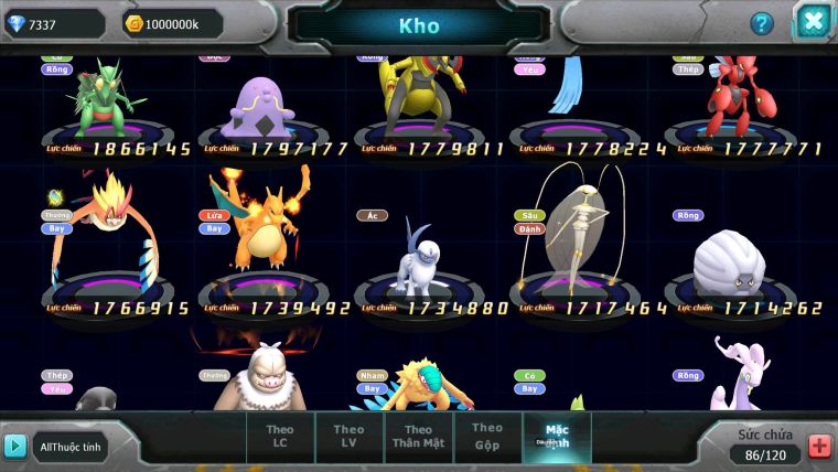 Mã : #TTS6756 - S1803 - V15 - BXH : 44 - Vua Kiếm Bc Ho-oh Dnm Pr Digla Bc Miraidon + 100M Bc Nhiều Pet Ht