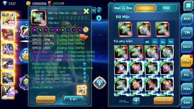 Mã : #TTS6756 - S1803 - V15 - BXH : 44 - Vua Kiếm Bc Ho-oh Dnm Pr Digla Bc Miraidon + 100M Bc Nhiều Pet Ht