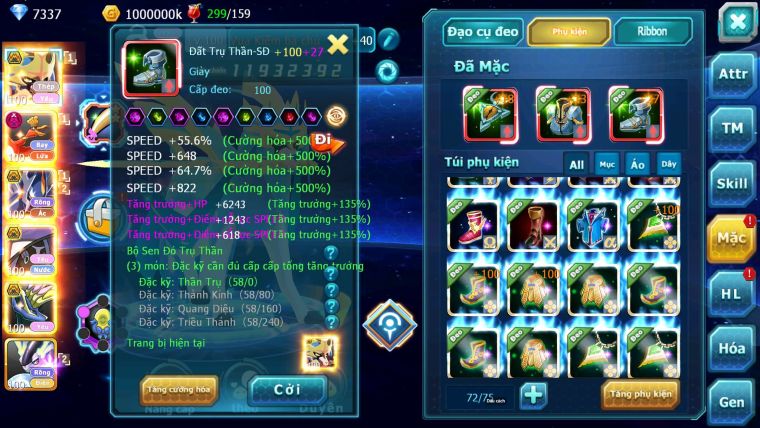 Mã : #TTS6756 - S1803 - V15 - BXH : 44 - Vua Kiếm Bc Ho-oh Dnm Pr Digla Bc Miraidon + 100M Bc Nhiều Pet Ht