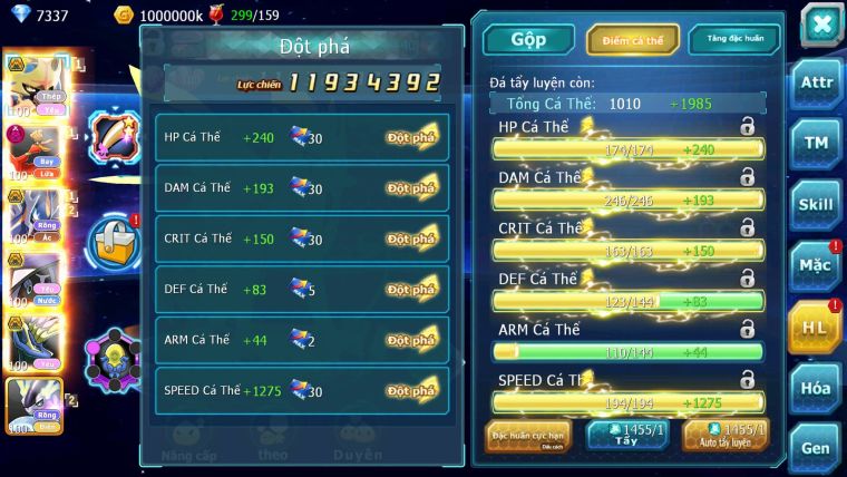 Mã : #TTS6756 - S1803 - V15 - BXH : 44 - Vua Kiếm Bc Ho-oh Dnm Pr Digla Bc Miraidon + 100M Bc Nhiều Pet Ht