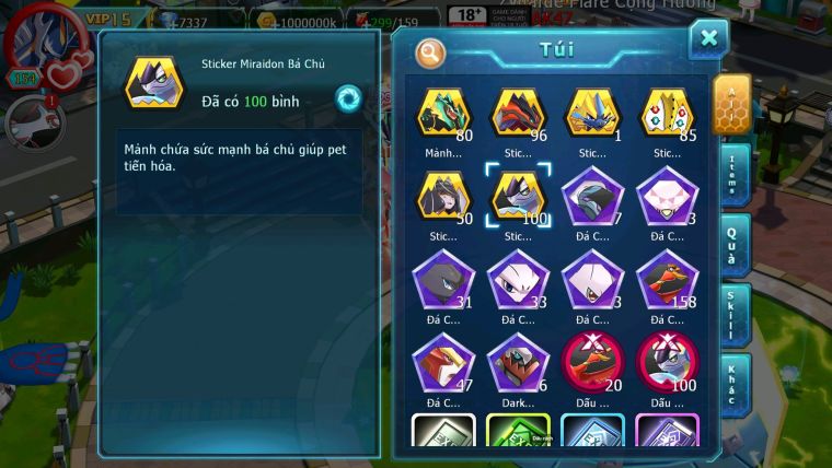 Mã : #TTS6756 - S1803 - V15 - BXH : 44 - Vua Kiếm Bc Ho-oh Dnm Pr Digla Bc Miraidon + 100M Bc Nhiều Pet Ht