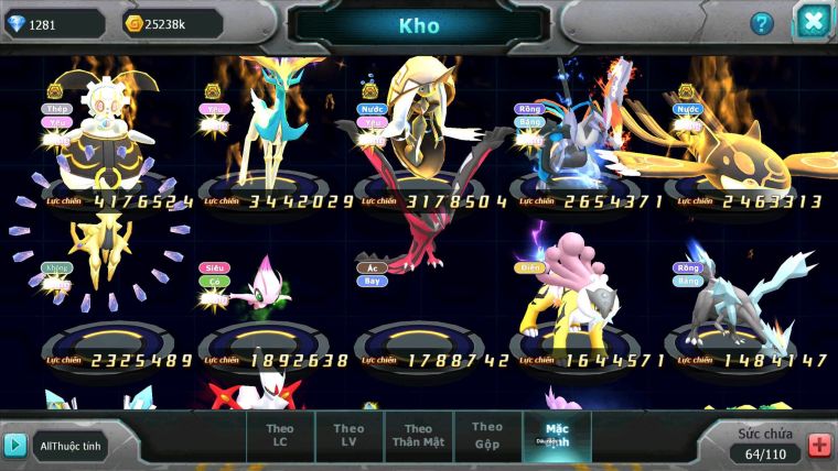 Mã : #TTS6754 - S1897 - V14 - BXH : 3 ALL - Hồn Tâm Bá CHủ Xerm Bá Chủ Tapu Fini Bc Unvoa Kyogre Bc