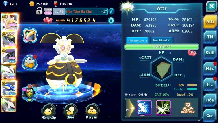 Mã : #TTS6754 - S1897 - V14 - BXH : 3 ALL - Hồn Tâm Bá CHủ Xerm Bá Chủ Tapu Fini Bc Unvoa Kyogre Bc