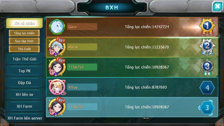 Mã : #TTS6754 - S1897 - V14 - BXH : 3 ALL - Hồn Tâm Bá CHủ Xerm Bá Chủ Tapu Fini Bc Unvoa Kyogre Bc
