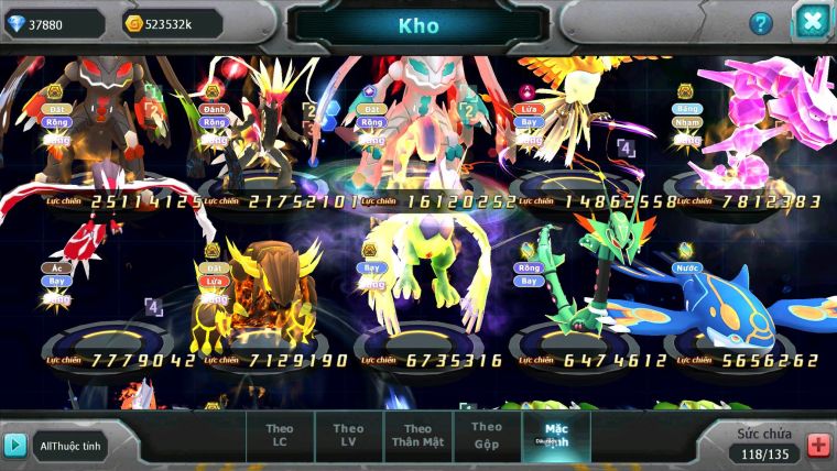 Mã : #TTS6773 - S1448 - V15 - 37K8 KC - Zflare Bc Koraidon bc Z100 CH Ho-oh Dnm Nhiều Pet Bc