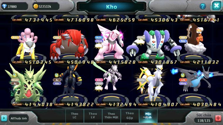 Mã : #TTS6773 - S1448 - V15 - 37K8 KC - Zflare Bc Koraidon bc Z100 CH Ho-oh Dnm Nhiều Pet Bc
