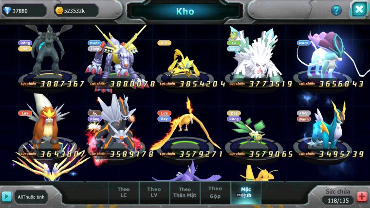 Mã : #TTS6773 - S1448 - V15 - 37K8 KC - Zflare Bc Koraidon bc Z100 CH Ho-oh Dnm Nhiều Pet Bc