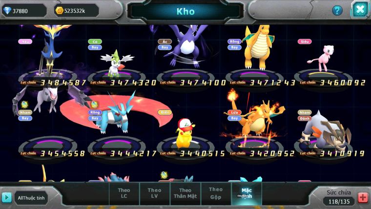 Mã : #TTS6773 - S1448 - V15 - 37K8 KC - Zflare Bc Koraidon bc Z100 CH Ho-oh Dnm Nhiều Pet Bc