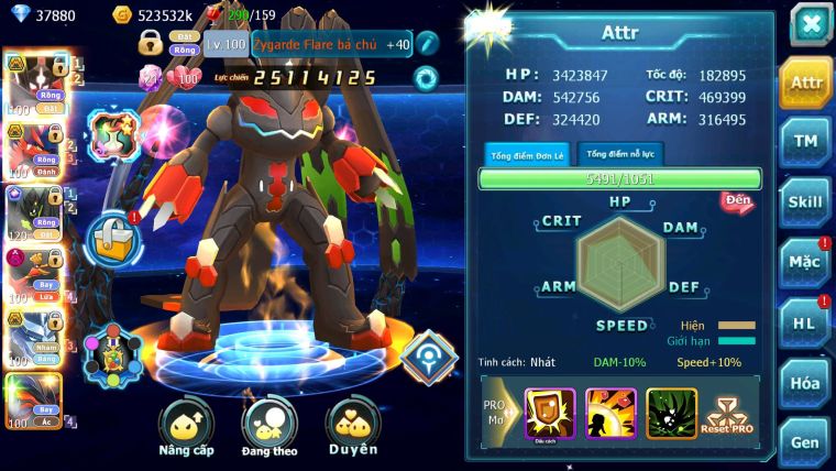 Mã : #TTS6773 - S1448 - V15 - 37K8 KC - Zflare Bc Koraidon bc Z100 CH Ho-oh Dnm Nhiều Pet Bc
