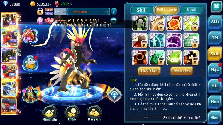 Mã : #TTS6773 - S1448 - V15 - 37K8 KC - Zflare Bc Koraidon bc Z100 CH Ho-oh Dnm Nhiều Pet Bc