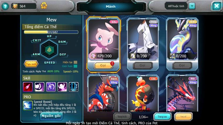 Mã : #TTS6773 - S1448 - V15 - 37K8 KC - Zflare Bc Koraidon bc Z100 CH Ho-oh Dnm Nhiều Pet Bc