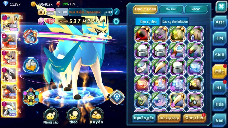 Mã : #TTS6770 - S1123 - BXH : 5  - V17 - Vua kiếm Khiên Dynamax Ho-oh CHD Yvetal Bc Arc Thép Dnm Unvoa Bc WB Dnm Metal Bc