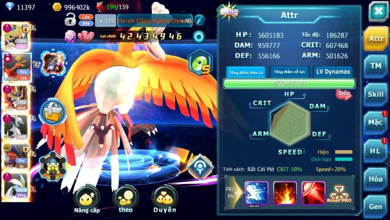 Mã : #TTS6770 - S1123 - BXH : 5  - V17 - Vua kiếm Khiên Dynamax Ho-oh CHD Yvetal Bc Arc Thép Dnm Unvoa Bc WB Dnm Metal Bc