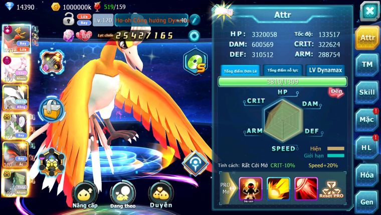 Mã : #TTS6767 - S1596 - V13 - BXH : 41 - 14K KC - Ho-oh CHD Diancie Dnm Unvoa  Thần gio Bc Sakataka Bc Rắn Băng Bc
