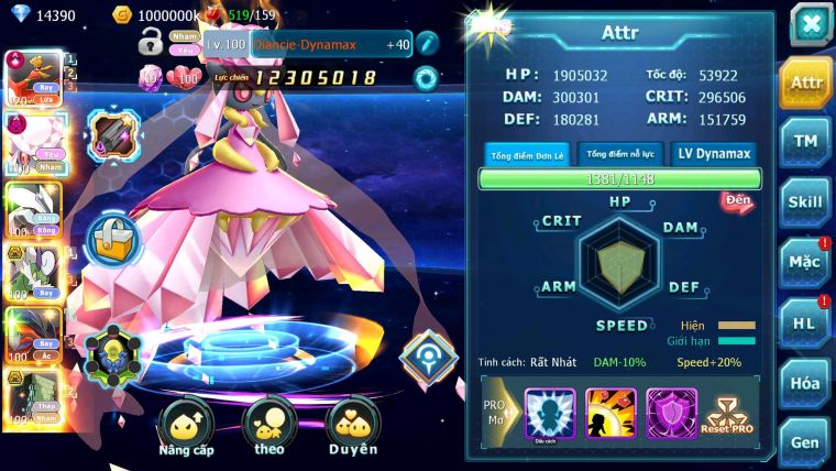 Mã : #TTS6767 - S1596 - V13 - BXH : 41 - 14K KC - Ho-oh CHD Diancie Dnm Unvoa  Thần gio Bc Sakataka Bc Rắn Băng Bc