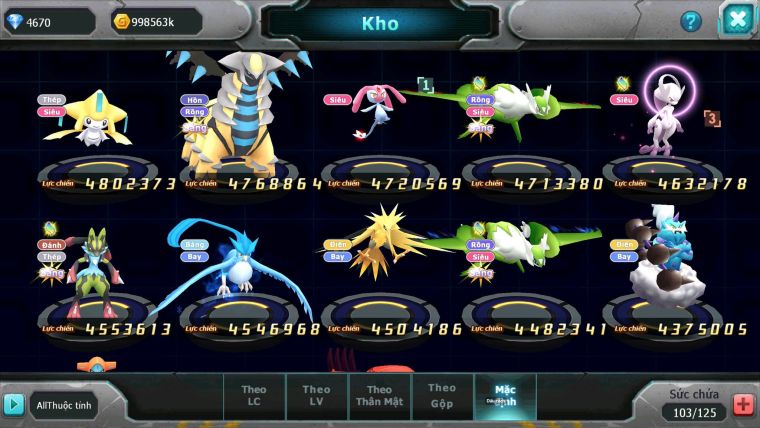 Mã : #TTS6766 - S9 -  V11 - BXH : 22 - White CHD Palkia & Black CH Ho-oh Dnm Rayquaza 3 Team